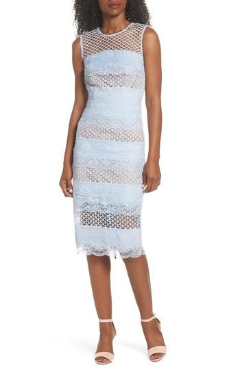 Women's Bronx And Banco Sienna Lace Panel Sheath Dress Us / 6 Au - Blue