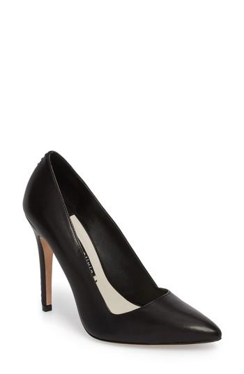 Women's Alice + Olivia Dina 95 Whipstitch Pointy Toe Pump M - Black