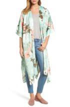 Women's Nordstrom Floral Kimono, Size - Green