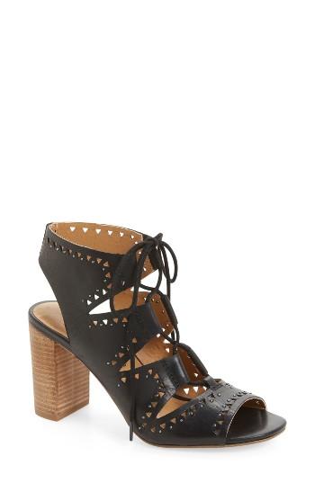 Women's Lucky Brand Tafia Lace-up Sandal .5 M - Black