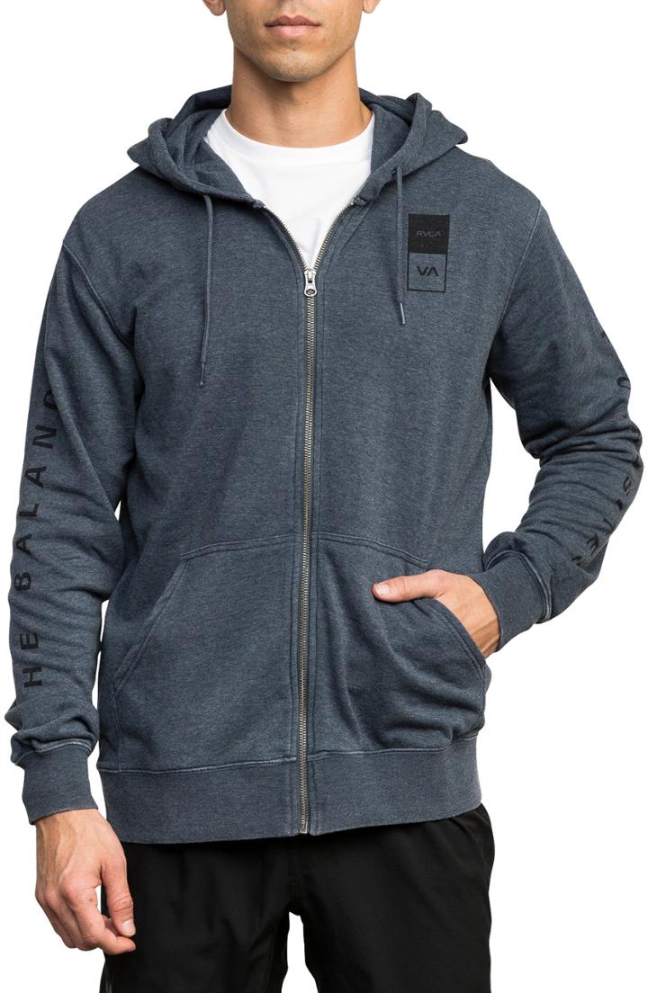 Men's Rvca Va Guard Graphic Zip Hoodie, Size - Blue