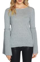Women's Cece Pleated Bell Sleeve Sweater, Size - Grey