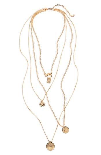 Women's Bp. 4-layer Flower Disk Necklace
