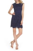 Petite Women's Vince Camuto Lace Fit & Flare Dress P - Blue