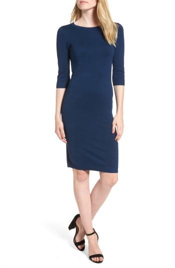 Women's Sentimental Ny Elbow Sleeve Sweater Dress - Blue