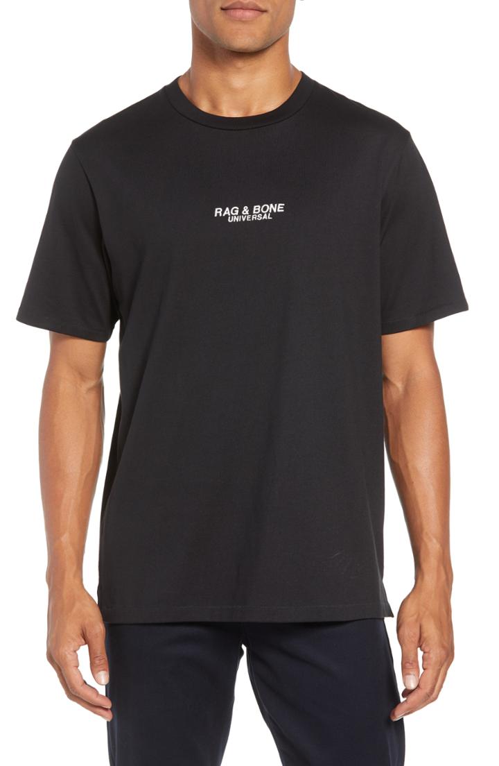 Men's Rag & Bone Embroidered Universal T-shirt, Size - Black