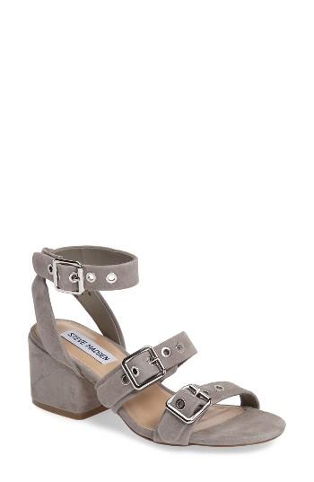 Women's Steve Madden Rotating Ankle Strap Sandal .5 M - Grey