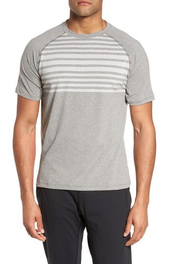 Men's Peter Millar Rio Stripe Technical T-shirt - Grey