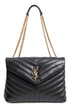 Saint Laurent Medium Loulou Matelasse Calfskin Leather Shoulder Bag - Black