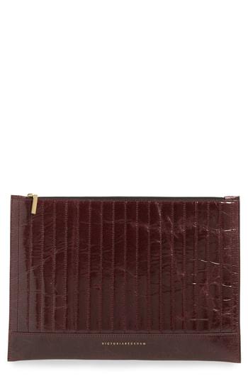 Victoria Beckham Large Zip Pouch - Burgundy