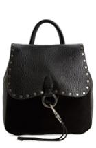 Rebecca Minkoff Small Keith Suede & Leather Backpack - Black