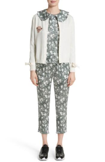 Women's Shrimps Lorna Embellished Bow Cuff Cardigan - Ivory