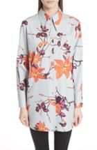 Women's Etro Floral Print Silk Crepe De Chine Blouse Us / 40 It - Black