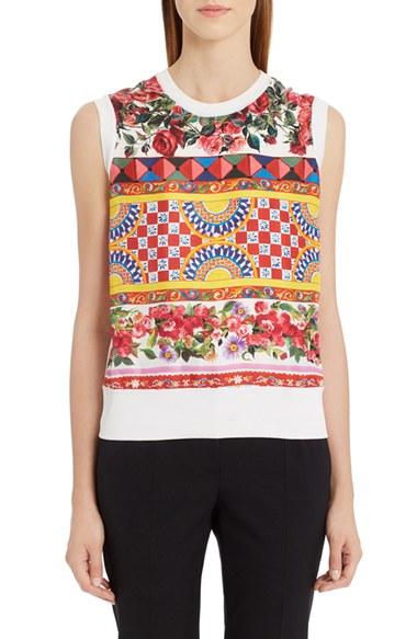 Women's Dolce & Gabbana Print Silk Top