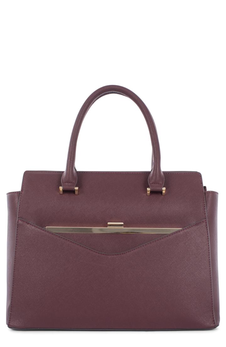 Celine Dion Grazioso Faux Leather Satchel - White