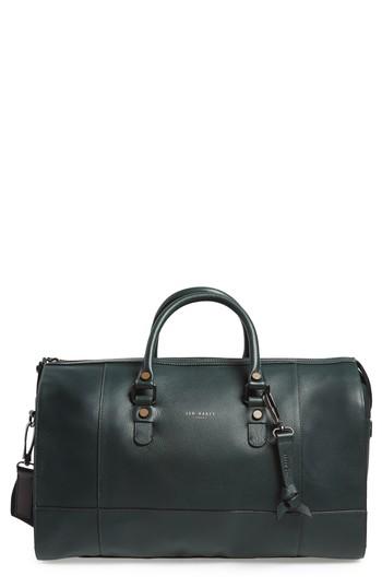 Men's Ted Baker London Panthea Leather Duffel Bag - Green