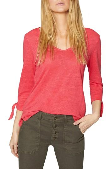 Women's Sanctuary Sylvie Tiered Hem Linen Tee, Size - Pink