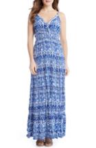 Women's Karen Kane Batik Print Tiered Maxi Dress - Blue