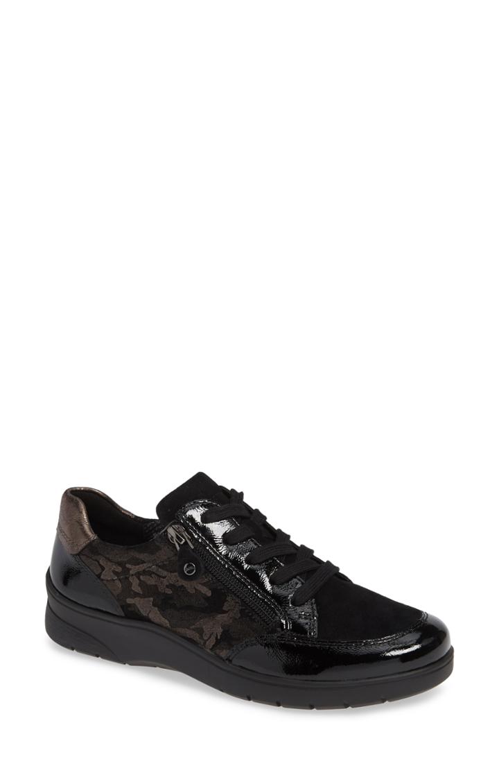 Women's Ara Sloane Sneaker .5 M - Black