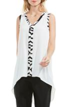 Women's Vince Camuto Print Trim High/low Blouse