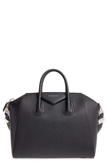 Givenchy 'medium Antigona' Sugar Leather Satchel - Black
