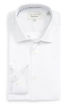 Men's Ted Baker London Caramor Trim Fit Solid Dress Shirt - 34/35 - White