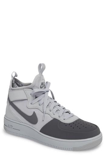 Men's Nike Air Force 1 Ultraforce Mid Tech Sneaker .5 M - Grey