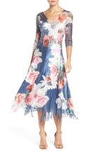 Women's Komarov Floral Chiffon A-line Dress - Blue