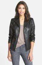 Women's Cole Haan Lambskin Leather Scuba Jacket - Black