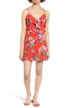 Women's Bp. Floral Wrap Style Romper, Size - Red
