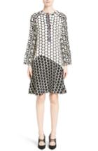Women's Etro Polka Dot Print Silk Crepe De Chine Flutter Dress Us / 40 It - White