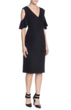 Women's Catherine Catherine Malandrino Liss Cold Shoulder Sheath Dress - Black