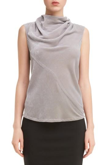 Women's Rick Owens Velvet Drape Neck Top Us / 42 It - Grey