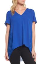 Women's Michael Michael Kors Lace Yoke V-neck Top - Blue
