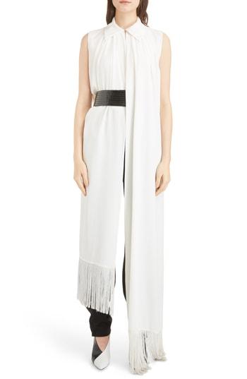 Women's Givenchy Scarf Front Silk Blouse Us / 36 Fr - White