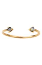 Women's Wwake Counting Collection Two Step Opal & Black Diamond Ring
