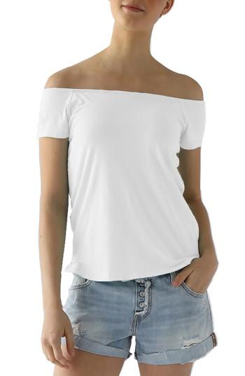 Women's Lamade Imelda Tissue Jersey Off The Shoulder Tee - White