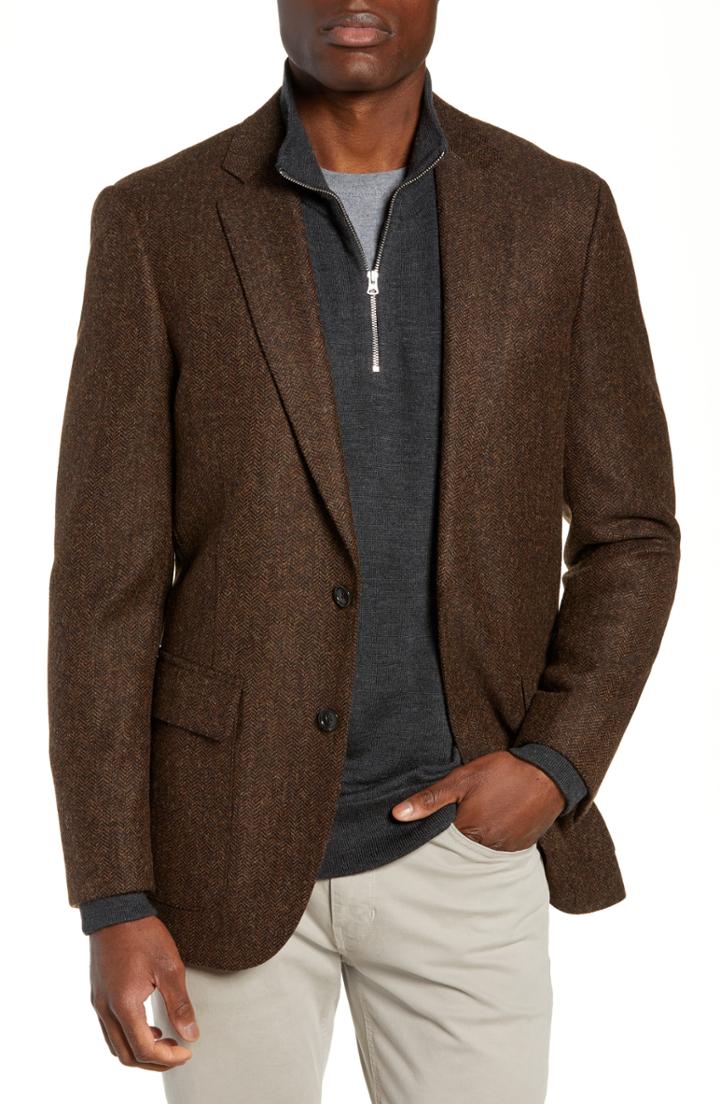 Men's J.crew Ludlow Herringbone Tweed Blazer R - Brown