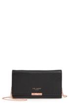 Ted Baker London Janet Leather Crossbody Matinee Wallet On A Chain - Black