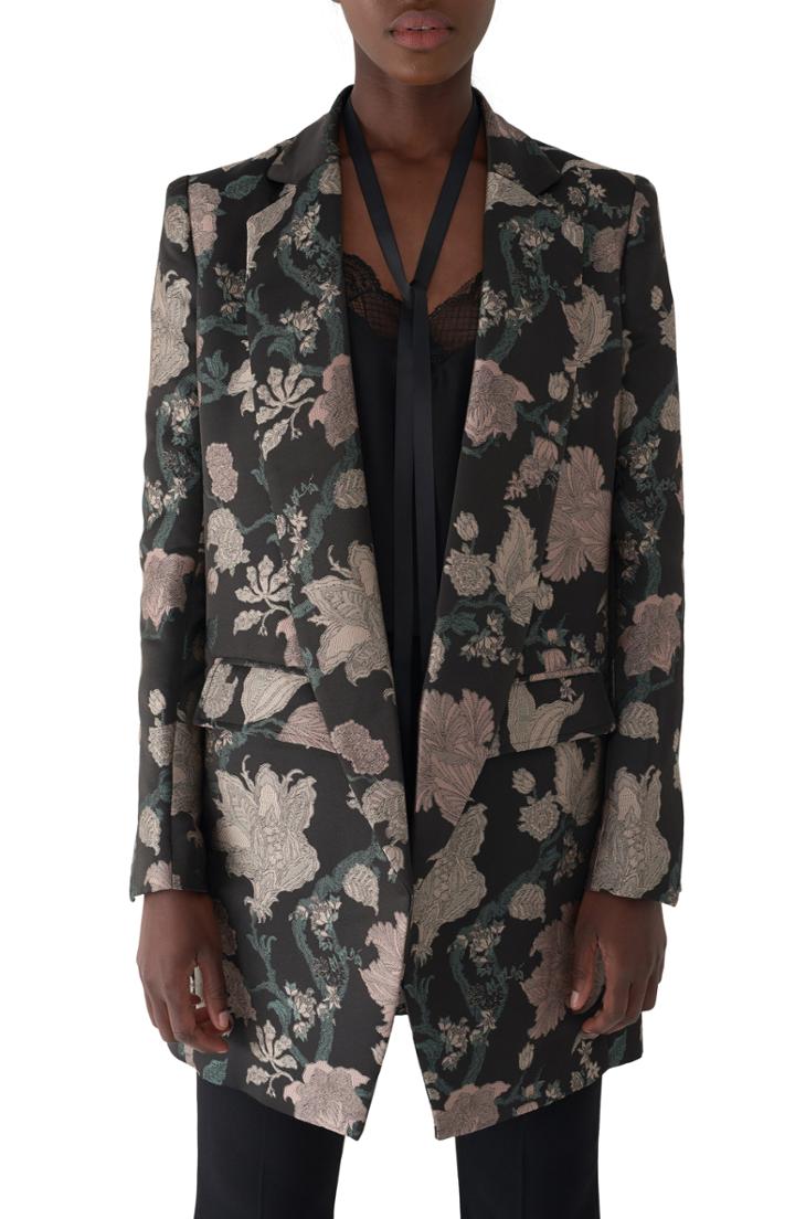 Women's Topshop Boucle Button Front Coat Us (fits Like 0-2) - Brown