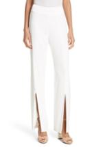 Women's Jonathan Simkhai Satin Combo Front Slit Pants - Ivory