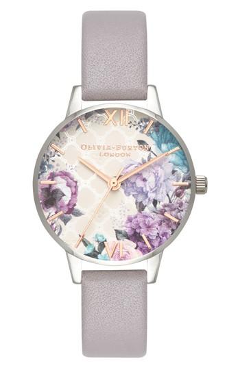 Women's Olivia Burton Glasshouse Leather Strap Watch, 30mm