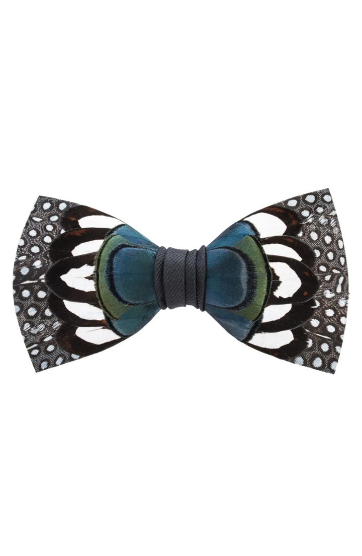 Men's Brackish & Bell Edisto Feather Bow Tie, Size - Black