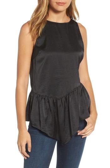 Women's Halogen Sleeveless Asymmetrical Ruffle Top, Size - Black