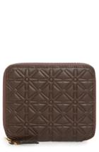 Men's Comme Des Garcons Embossed Leather Line Pattern Wallet - Brown