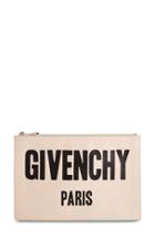 Givenchy Logo Print Calfskin Leather Pouch -