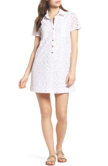 Women's Lilly Pulitzer Nelle Lace Shirtdress - White