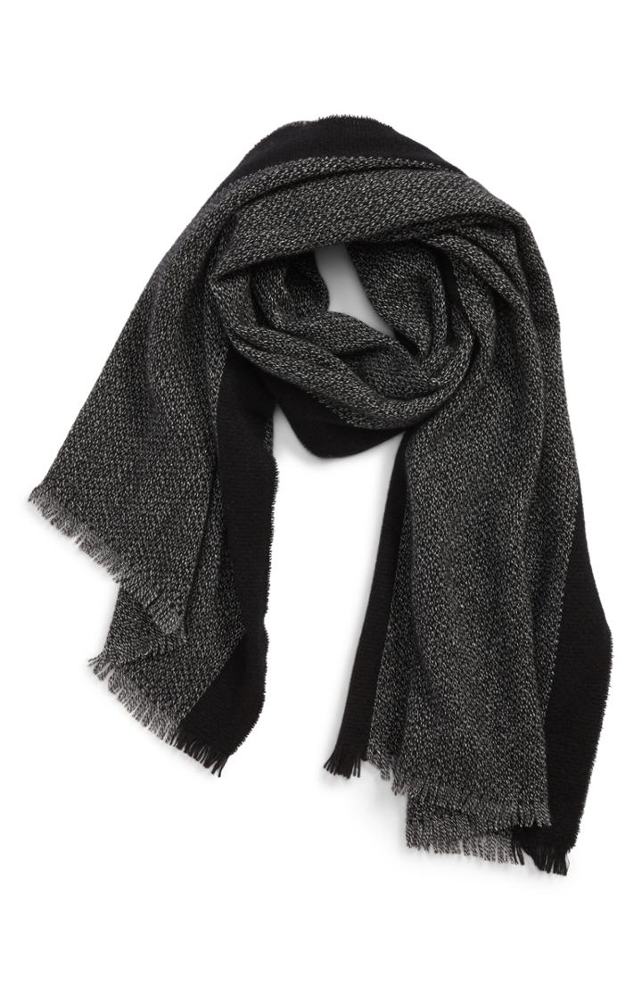 Men's John Varvatos Star Usa Speckle Weave Cashmere Scarf, Size - Black