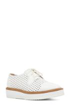 Women's Nine West Verwin Perforated Cap Toe Derby .5 M - White