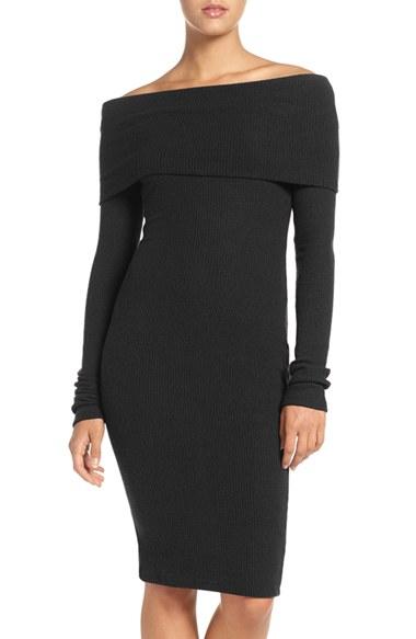 Women's Nsr Off The Shoulder Body-con Sweater Dress